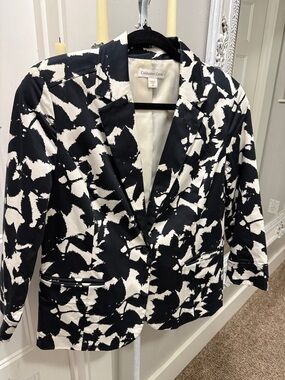 Coldwater Creek Black & White Abstract Print Blazer
